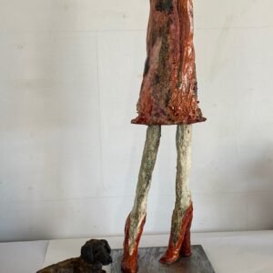 naan "lady in red" met haar hondje Miek